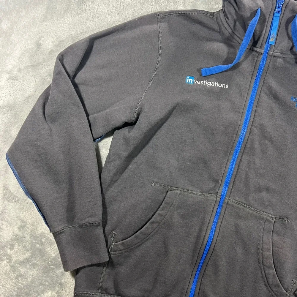The North Face Full Zip Hoodie Mens Medium‎ Grey Blue LinkedIn Investigations